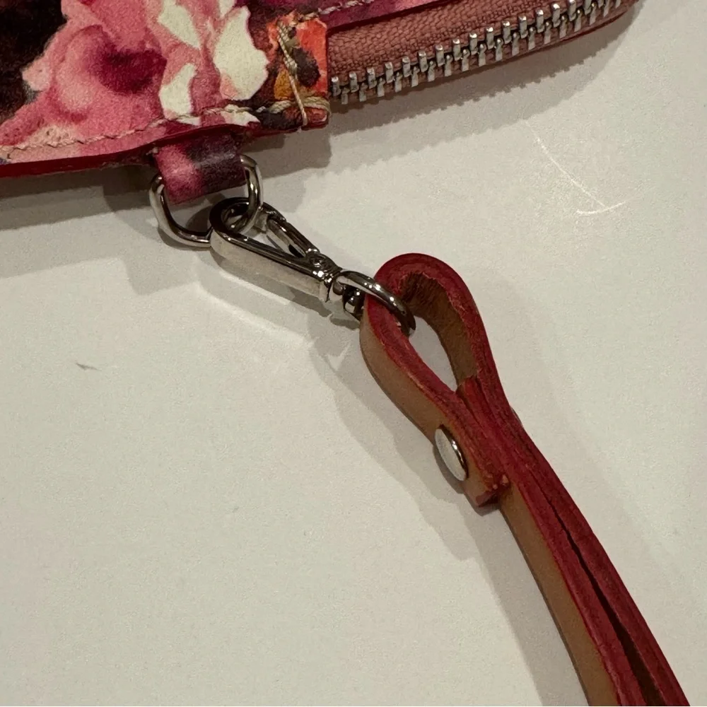 Cavalcanti Women's Floral Wristlet Purse Genuine Leather Made in Italy NEW